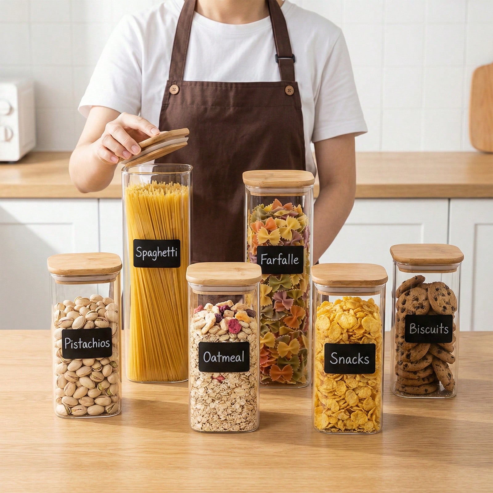 Kitchen Baking Canisters - Contenants de stockage alimentaire en verre