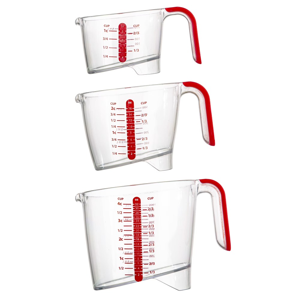 Kitchen Glass Baking Set - Ensemble de 3 tasses à mesurer