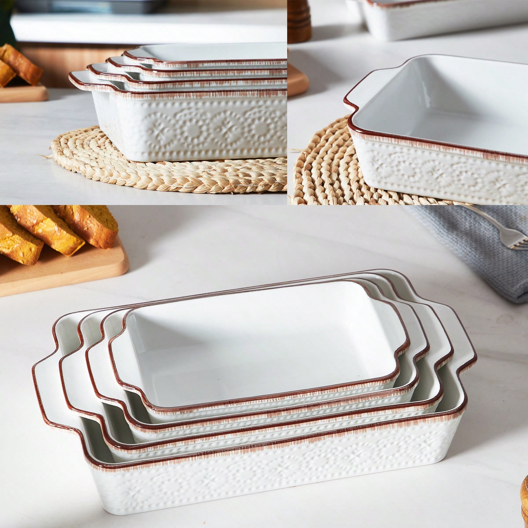 Kitchen Glass Baking Set - Plats à gratin pour four, plats