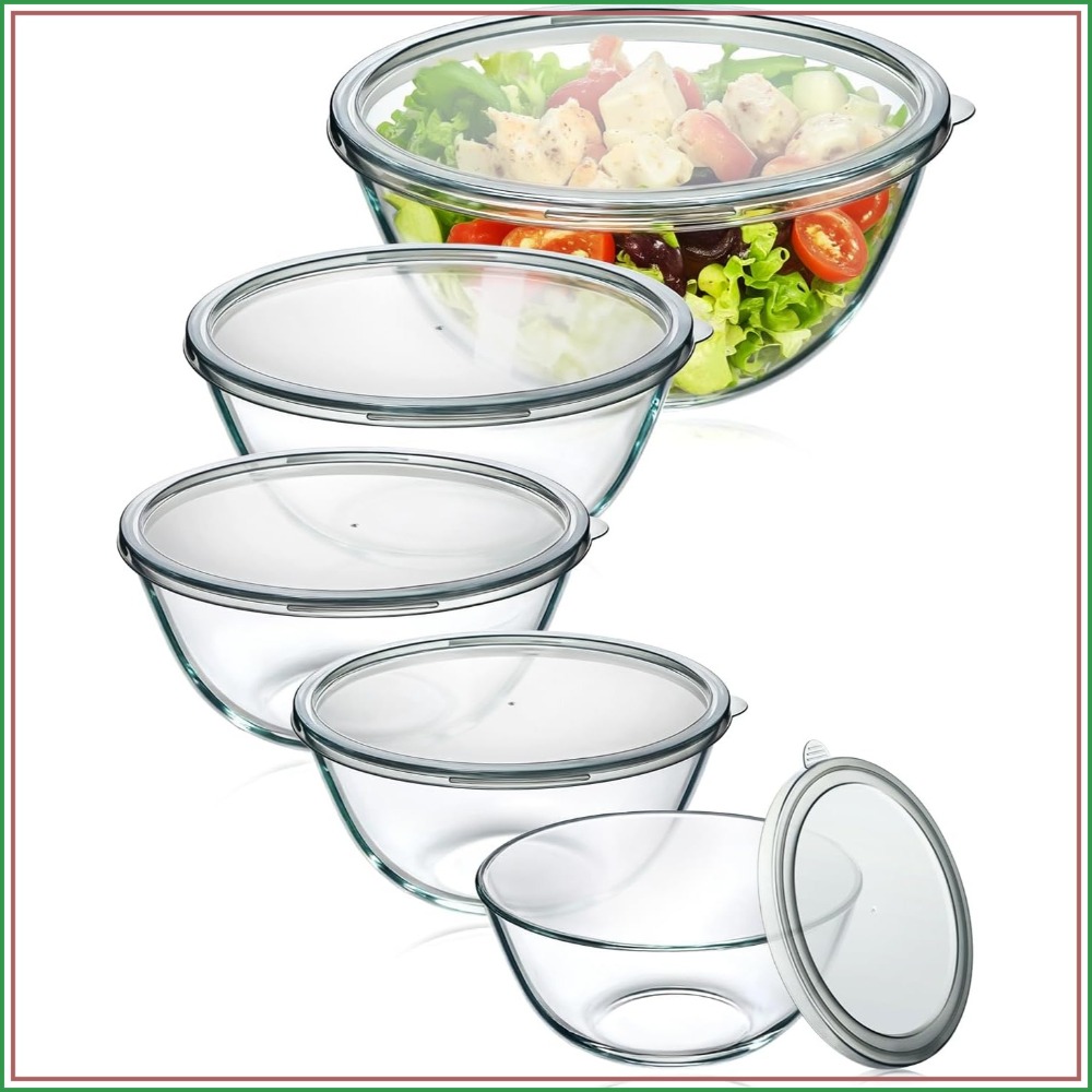 Kitchen Glass Baking Set - Ensemble de 5 bols à mélanger