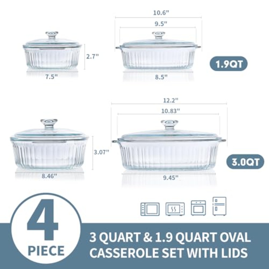 Ensemble de plats à four pour  - Kitchen Glass Baking Set avis et prix