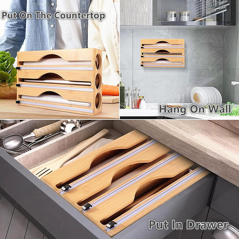 Boîte de découpe 3-en-1 en bam - Kitchen Baking Tray Storage avis et prix