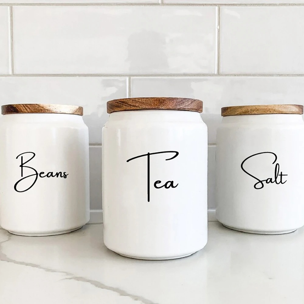 Étiquettes autocollantes imper - Kitchen Baking Canisters avis et prix
