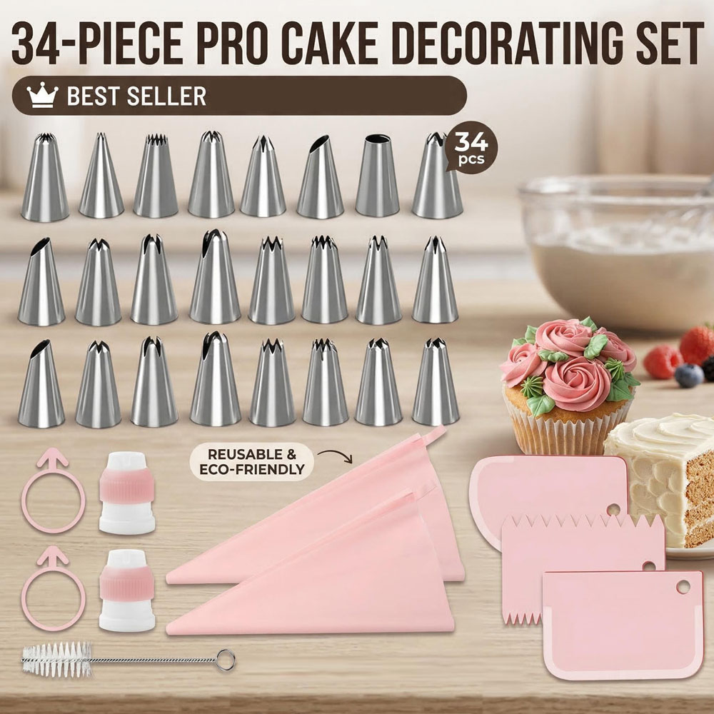 Kit de 34 douilles à pâtisseri - Decorating Tip Set avis et prix